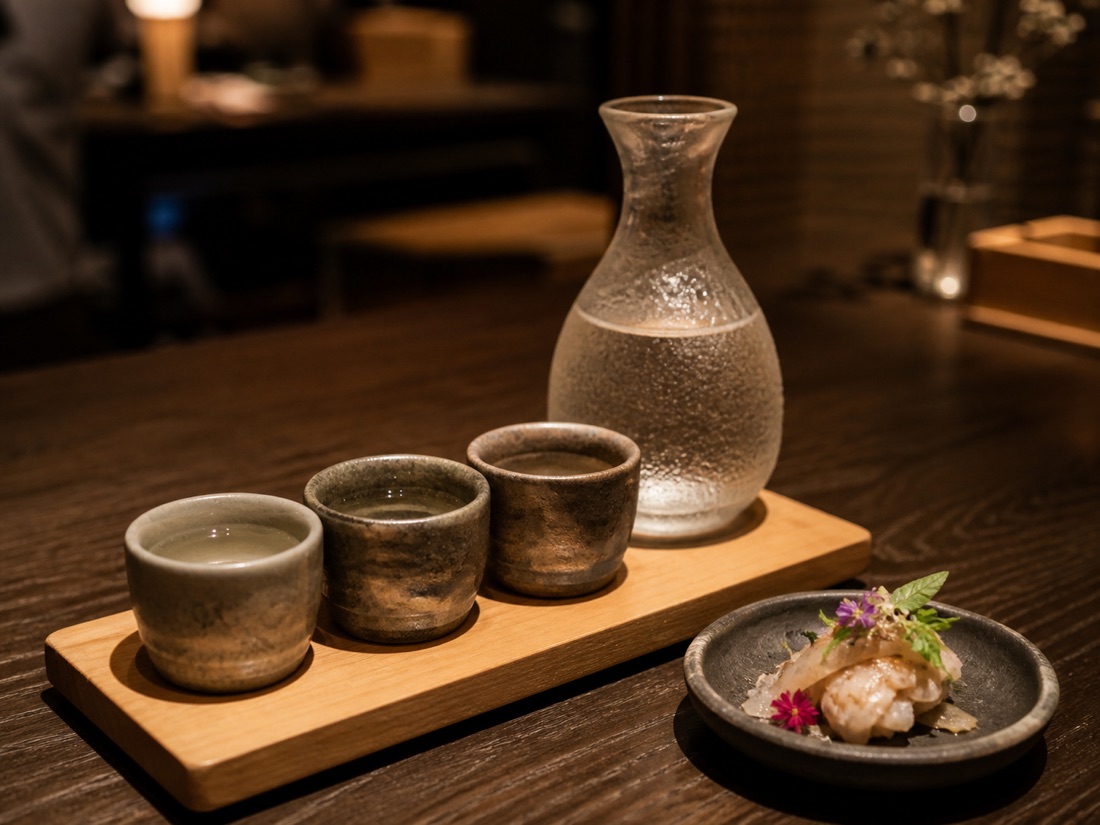 日本酒の利き比べ